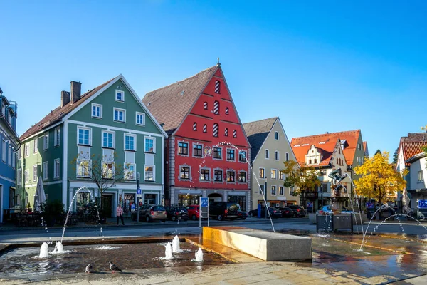 Schrannensquare Memmingen Bawaria Niemcy — Zdjęcie stockowe