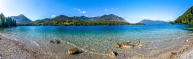 Walchensee Panoraması, Kochel, Bavyera, Almanya 