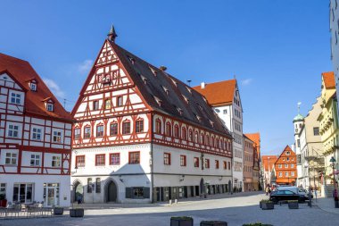 Noerdlingen, Bavyera, Almanya 'da Pazar 