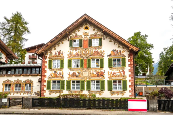 Tarihi şehir Oberammergau, Bavyera, Almanya 