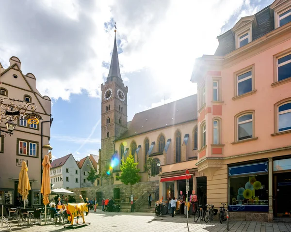 Ochsenfurt Templom Bajorország Németország — Stock Fotó