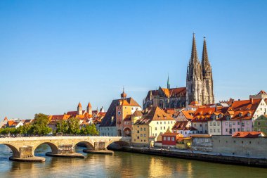 Regensburg ve Katedral, Bavyera, Almanya 