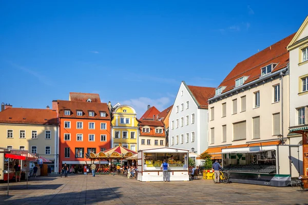 Mercado Cidade Histórica Regensburg Baviera Alemanha — Fotografia de Stock