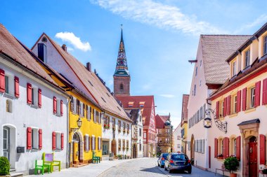 Tarihsel şehir Wolframs Eschenbach, Bavyera, Almanya 