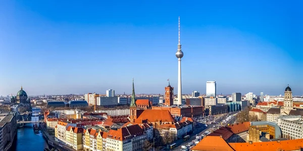 Skyline Mit Fernsehturm Berlin Deutschland — Stockfoto