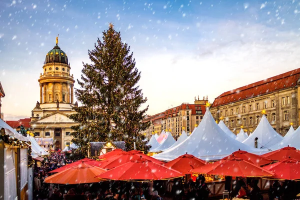 Berlín Gendarmenmarkt Mercado Navidad — Foto de Stock