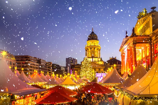 Berlim Gendarmenmarkt Mercado Natal — Fotografia de Stock