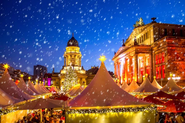 Berlín Gendarmenmarkt Mercado Navidad — Foto de Stock