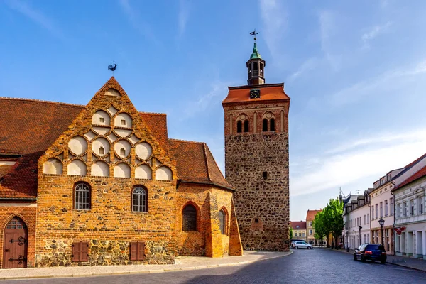 Pazar Kulesi Kilise Luckenwalde Almanya — Stok fotoğraf