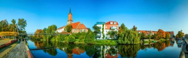 Panorama Rathenow Havel, Brandenburg, Almanya 