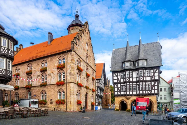 Alsfeld Markt Church Town Hall Németország — Stock Fotó