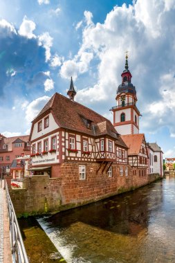 Tarihsel şehir Erbach, Odenwald, Almanya 