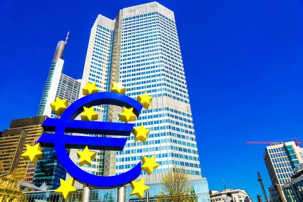 Euro Sign Fráncfort Del Meno Alemania — Foto de Stock