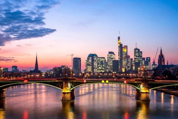 Skyline Frankfurt Nad Mohanem Hesensko Německo — Stock fotografie