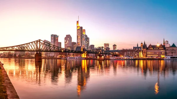 Skyline Frankfurt Nad Mohanem Hesensko Německo — Stock fotografie