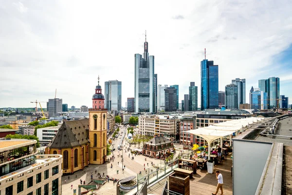 Skyline Frankfurt Main Hessen Γερμανία — Φωτογραφία Αρχείου