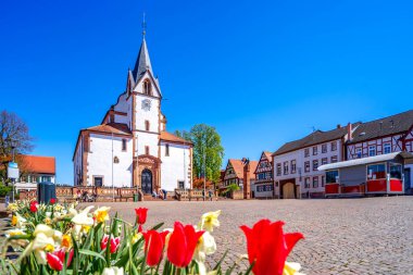 Grossostheim, Hessen, Almanya 'da pazar yeri 