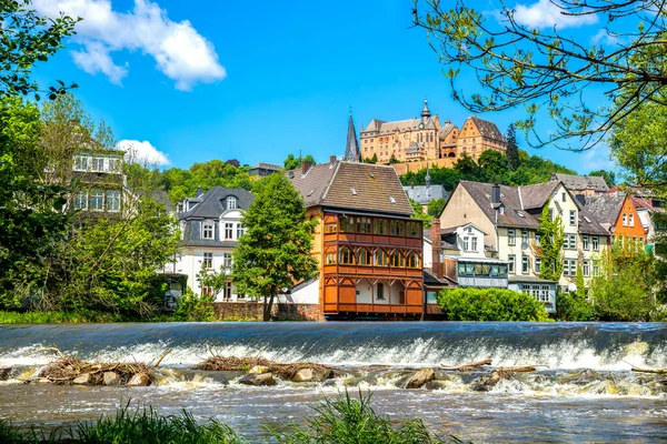 Lahn Nehri, Marburg an der Lahn, Hessen, Almanya 