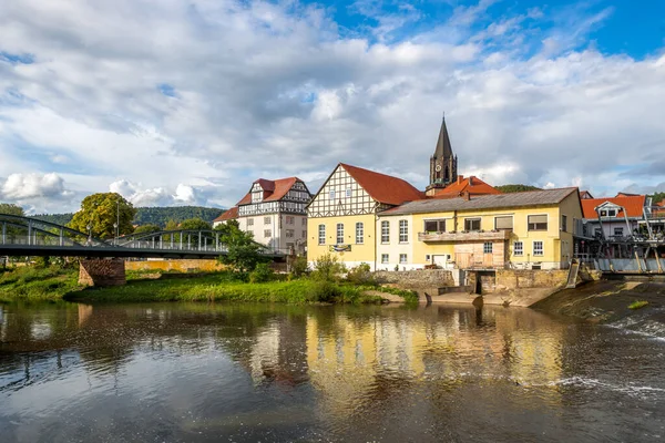 Flodpanorama Rotenburg Der Fulda Hessen Tyskland — Stockfoto