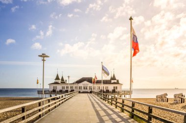 İskele, Ahlbeck, Mecklenburg Vorpommern, Almanya 