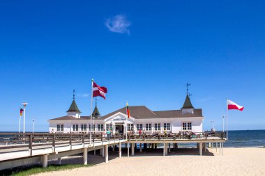 İskele, Ahlbeck, Mecklenburg Vorpommern, Almanya 