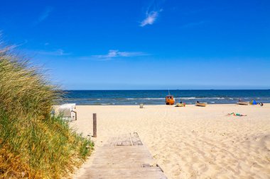 Plaj, Ahlbeck, Mecklenburg Vorpommern, Almanya 