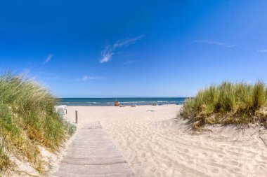Plaj, Ahlbeck, Mecklenburg Vorpommern, Almanya 