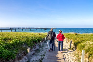 Son sınıflar, tatil, plaj, Binz, Almanya 