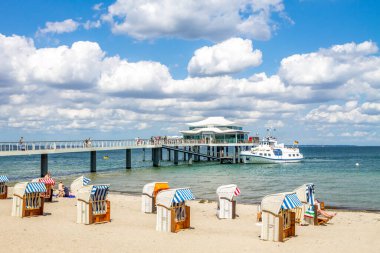 Beautiful Beach and Pier of Timmendorf /Luebeck, Germany  clipart