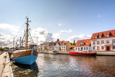 Almanya 'nın Uckermuende şehrinde plaj 