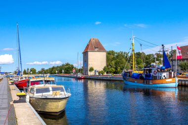 Almanya 'nın Uckermuende şehrinde plaj 