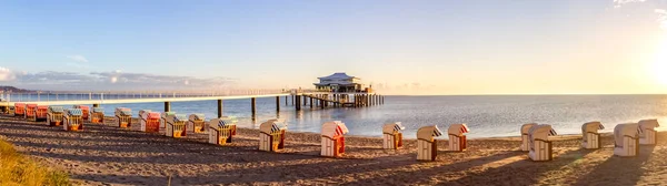 Piękna Plaża Molo Timmendorf Luebeck Niemcy — Zdjęcie stockowe