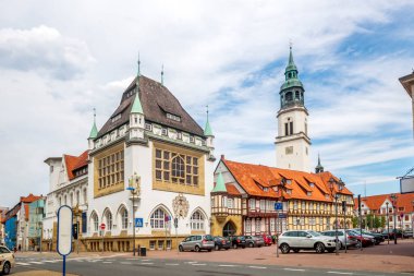 Celle 'deki Pazar Yeri, Aşağı Saksonya, Almanya 
