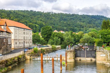 Tarihsel şehir Hannoversch Muenden, Almanya 