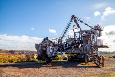Opencast Madencilik Schningen, Helmstedt, Lignite bölgesi, Almanya 