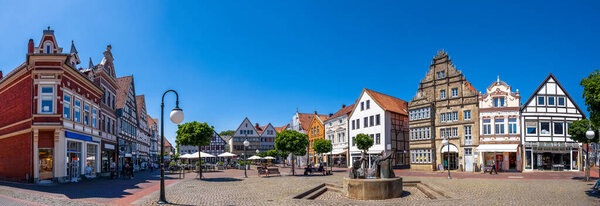 Market place in Stadthagen, Lower Saxony, Germany 