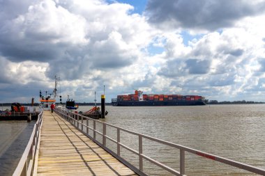 Wischhafen, Marina, Plaj, Almanya 