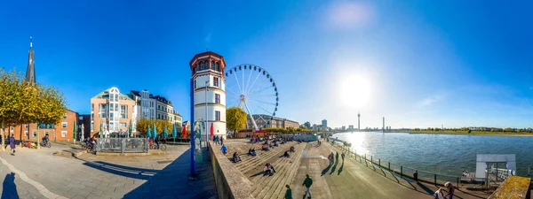 Rýnská Promenáda Duesseldorfu Německo — Stock fotografie