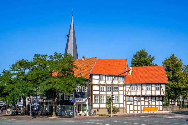 Praça Igreja Histórica Guetersloh Alemanha — Fotografia de Stock