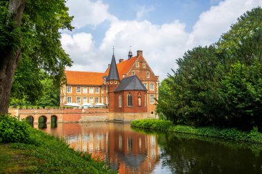 Muenster, Almanya 'daki Huelshoff Kalesi 
