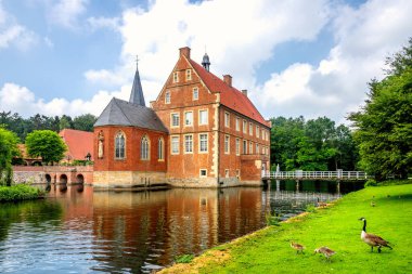 Muenster, Almanya 'daki Huelshoff Kalesi 