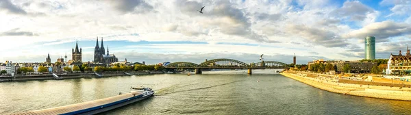 Rhine Panorama Kolín Nad Rýnem Nordrhein Westfalen Německo — Stock fotografie