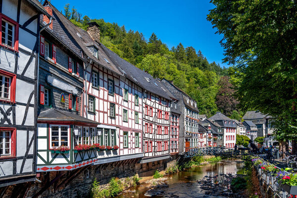 Historical city of Monschau, Eifel, Germany 