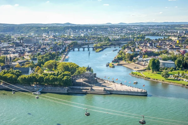 German Corner Koblenz Rheinland Pfalz Deutschland — Stockfoto