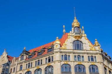 Pazar yeri, Leipzig, Saksonya, Almanya 