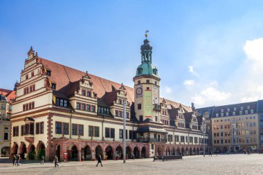 Pazar yeri, Leipzig, Saksonya, Almanya 