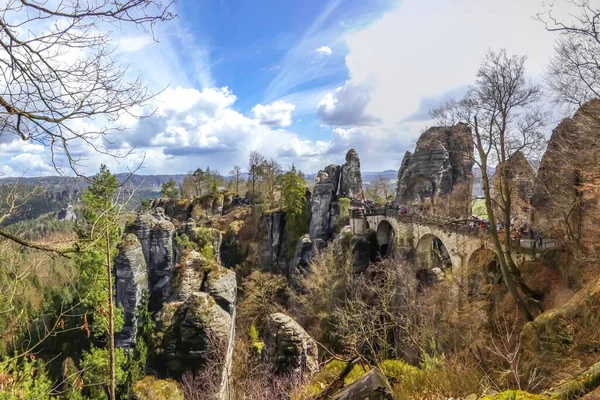 Elbsandsteingebirge Dresden Közelében Szászország Németország — Stock Fotó