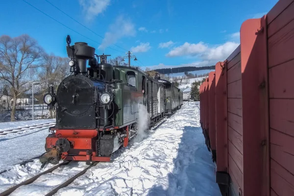 Treno Fichtelberg Erzgebirge Germania — Foto Stock