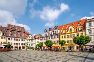 Naumburg 'da pazar yeri an der Saale, Almanya 