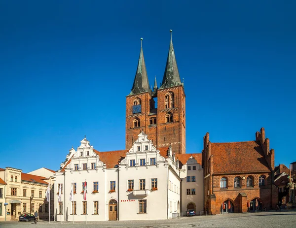 Market Place Saint Marien Church Stendal Alemanha — Fotografia de Stock